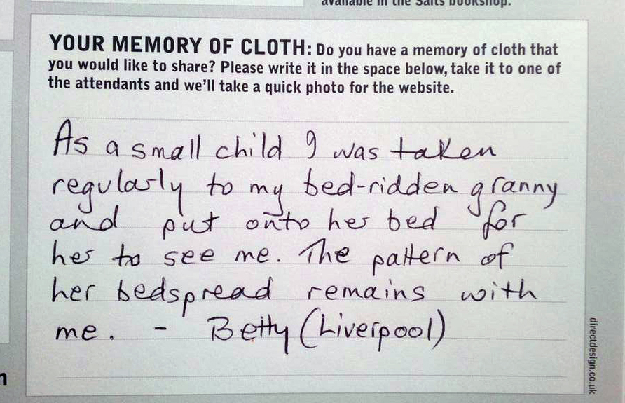 CLOTH & MEMORY » Memories of Cloth
